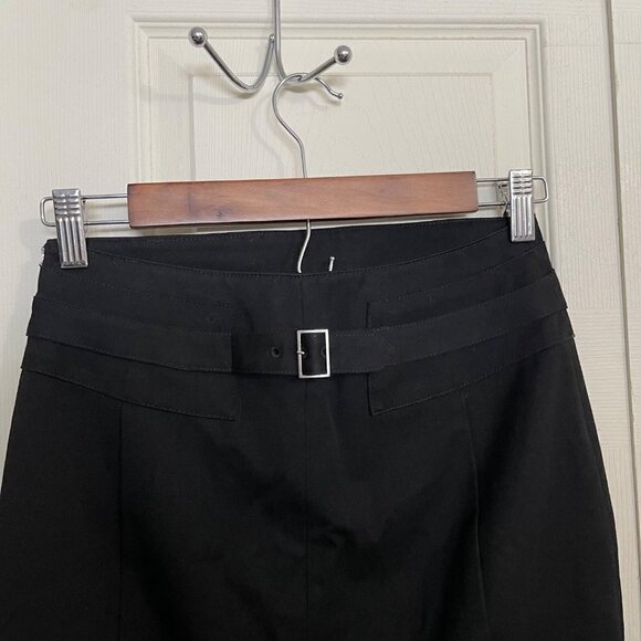 Express Womens Black Buckle Back High Waisted Mini Pencil Career Skirt Size 00 - Picture 6 of 9